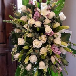 Heavenly Embrace Easel Spray by Simply Flowers