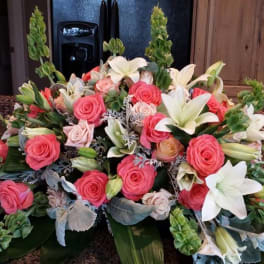 Timeless Blessings Casket Spray by Simply Flowers