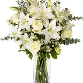 White sympathy vase