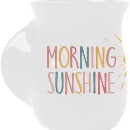 White mug with colorful "Morning Sunshine" text