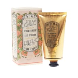 Floral hand cream tube with matching decorative box