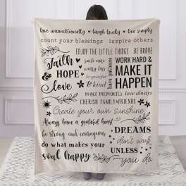 Faith Hope Love Plush Throw