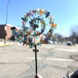 Spiral Colorful Glass Sun Catcher Garden Stake