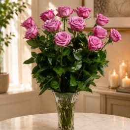 Dozen Long Stemmed Lavender Roses