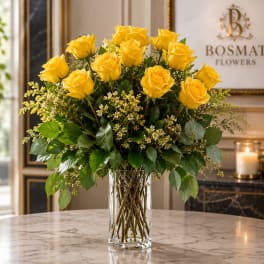 Dozen Long Stem Yellow Roses