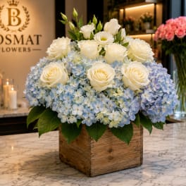 Blue Skies & Ivory Blooms