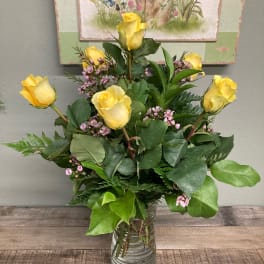 Half Dozen Yellow Roses