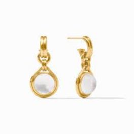 Solara Hoop and Charm Earring - Iridescent Clear Crystal