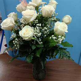 1 Dozen White Roses