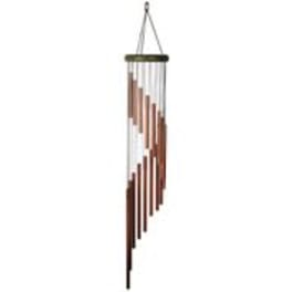 Copper-toned wind chime with hanging metal tubes