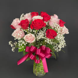 Hearts Desire - 2 Dozen Red & Pink Roses