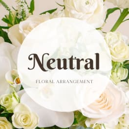 White floral arrangement with roses and orchids