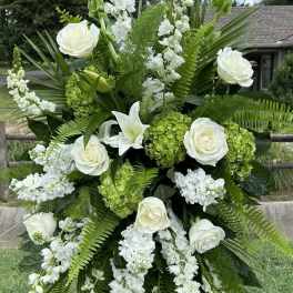 Green and white spray