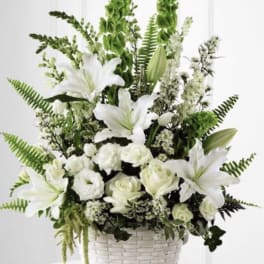 White memorial basket