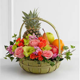 Rest in Peace™ Fruit & Flowers Basket