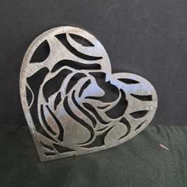 Metal Heart wall hanger Full rose