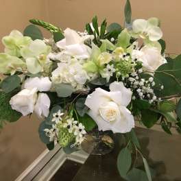 Tribute White Roses and other Blossoms