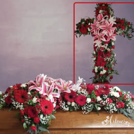 Cross Casket Spray