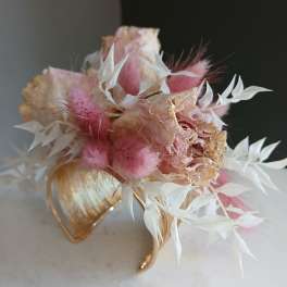Dried corsage Pinky Blush gold band