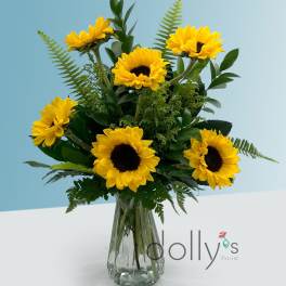 Half Dozen Sunflower Vase