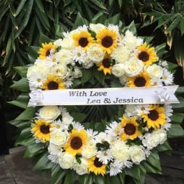 #76 SUNFLOWERS OPEN WREATH