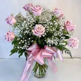 Dozen Pink Roses
