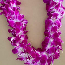 Orchid Lei - Double Purple