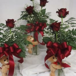 Rose Bear Hug - Red