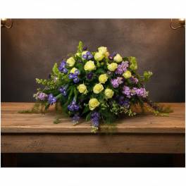 CC03 Casket Cover Of Purples & Whites - Huntsville sympathy delivery
