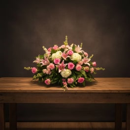 CC08 Casket Cover Of Pinks & Whites - Huntsville sympathy delivery