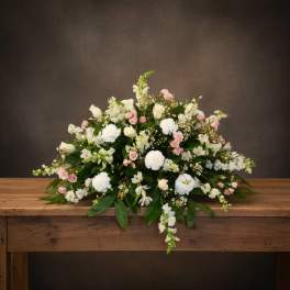 CC12 Casket Cover Of Pinks & Whites - Huntsville sympathy delivery