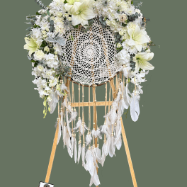 Elegant Dreamcatcher Funeral Standing Spray
