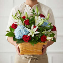 Peaceful Patriotic Glory Basket (containers vary)
