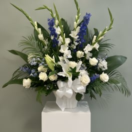 Heavenly Blue & White Tribute Basket