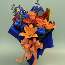 Sunset Sapphire Hand-Tied Bouquet