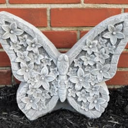 Statue and Stones Butterfly cement