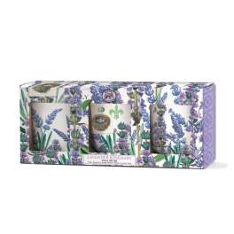 Lavender rosemary votive gift set in a patterned box