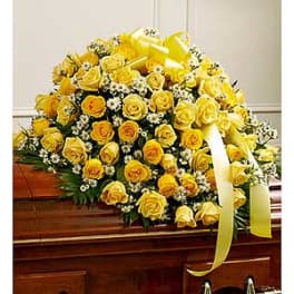 Cherished Memories Rose Half Casket Cover