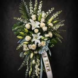 Serene Standing Spray Blue & White