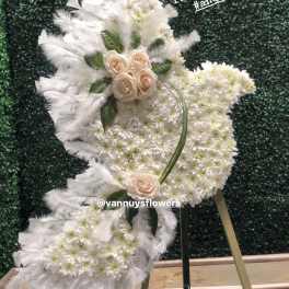 LOVE AND PEACE DOVE FLORAL * 2DAY NOTICE