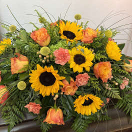 Golden Garden Casket Spray