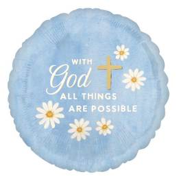 "With God All Things Are Possible" Mylar Balloon
