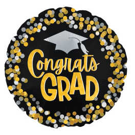 "Congrats Grad" Mylar Confetti Balloon