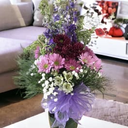 Precious in Purple Vase by Petals