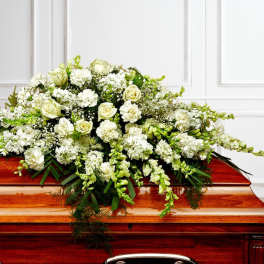 All White Half-Size Casket Cover