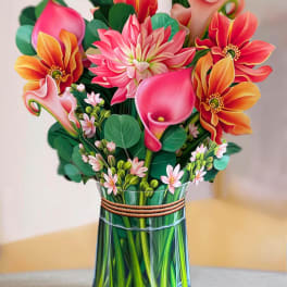 Dear Dahlia- Fresh Cut Paper Pop-Up Bouquet