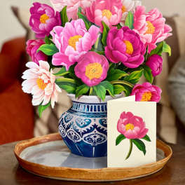 Peony Paradise Fresh Cut Paper Pop-Up Bouquet