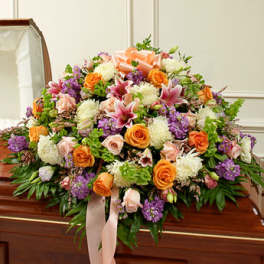 Cherished Memories Pastel Half Casket Cover