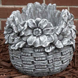 CEMENT FLOWER BASKET PLANTER