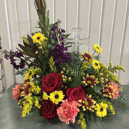 Fall Shades Remembrance Cross Bouquet